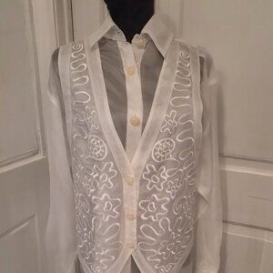 Sheer Vintage Blouse with Matching Vest